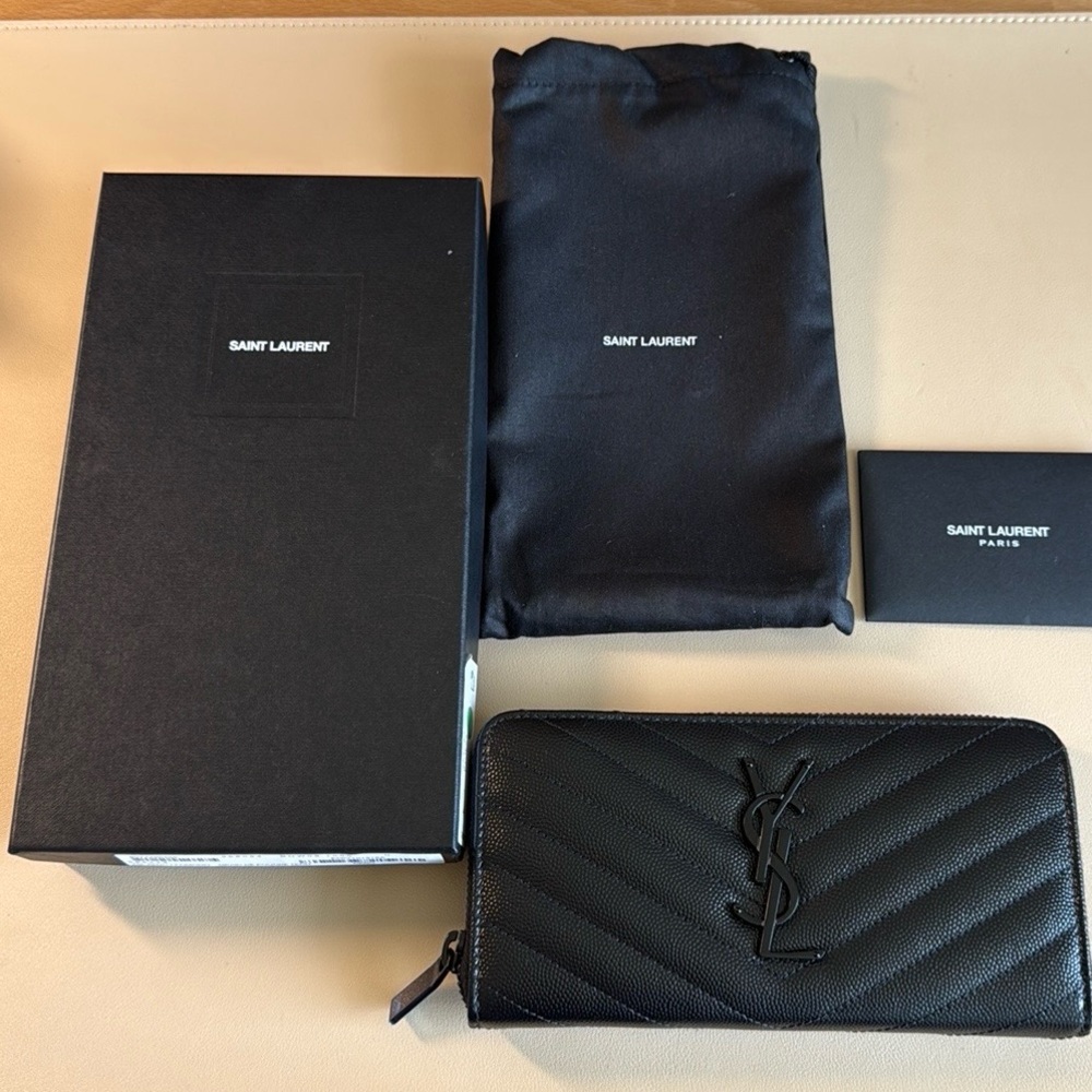 Saint Laurent Monogram Zip Wallet